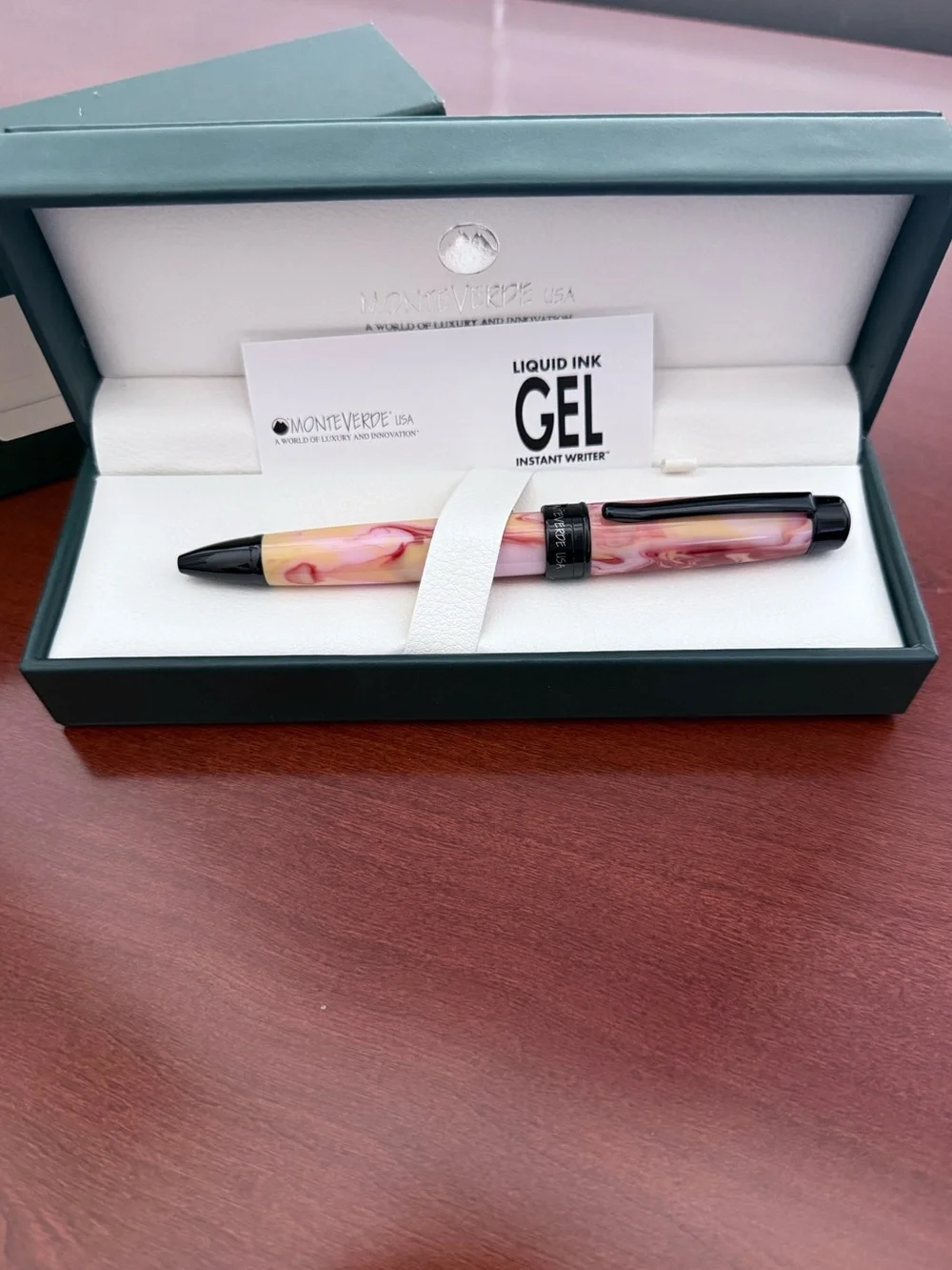 Monteverde USA Prima Red Swirl Ballpoint Pen | Brand New, Never Used